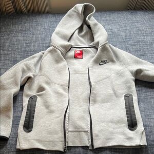 Nike Tech Youth Light Gray Zip-Up Hoodie